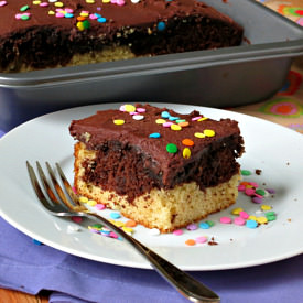 Marble Cake with Fudge Frosting