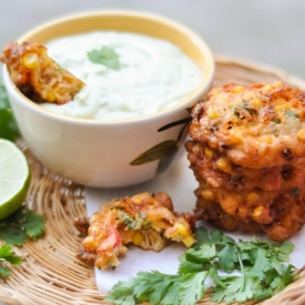 Jalapeno Corn Fritter+Avocado Cream