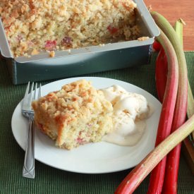 Rhubarb Buttermilk Streusel Cake