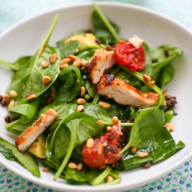 Miso Chicken and Spinach Salad