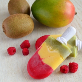 Raspberry, Mango and Kiwi Popsicles