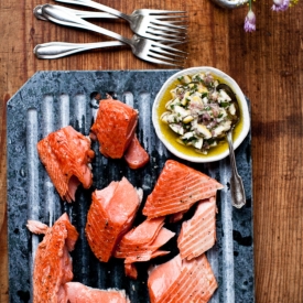 Slow-Cooked Salmon + Lemon Relish