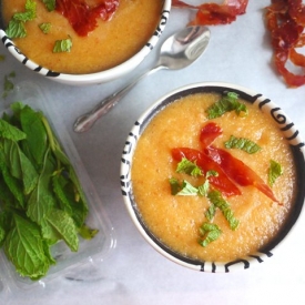 Melon Gazpacho with Prosciutto