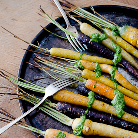 Oven Roasted Carrots with Pesto