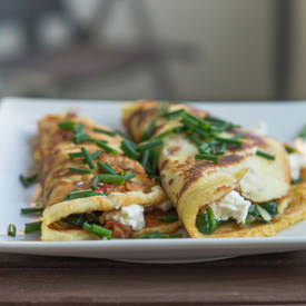 Bacon Pancakes with Spinach & Feta