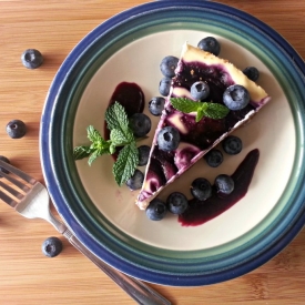 Blueberry Goat Cheese Cheesecake