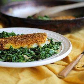 Curry Spiced Sole with Sauteed Kale