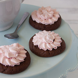 Strawberry Frosted Ruffle Cookies