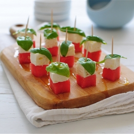 Watermelon Feta Caprese Bites