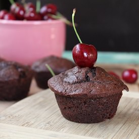 Vegan Chocolate Cherry Muffins