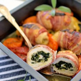 Rolls Wrapped in Bacon with Spinach