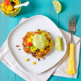 Crab & Corn Cakes with Mango Salsa