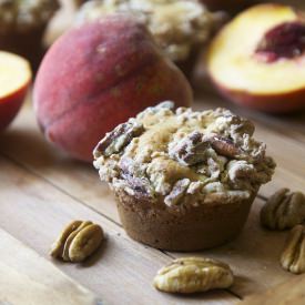 Peach Maple Pecan Muffins