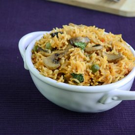 Mushroom Pea Biryani