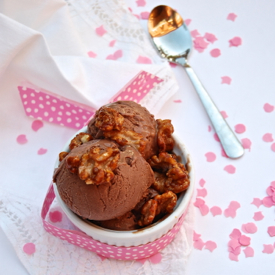 Chocolate Ice Cream with Walnuts