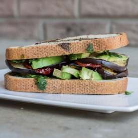 Eggplant and Pesto Sandwich