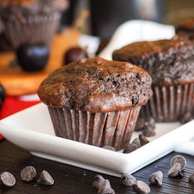 Chocolate Cherry Bomb Muffins