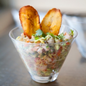 Ceviche Blanco and Plantain Chips