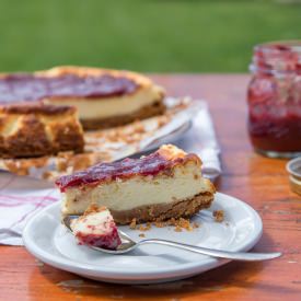 Cheesecake with Strawberry Sauce