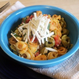 Tortellini with Burst Tomato + Corn