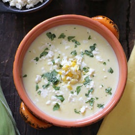 Creamy Corn Soup with Queso Fresco