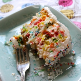 Coconut Rainbow Sprinkle Cake