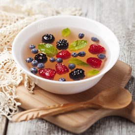 Apricot Soup with Berries