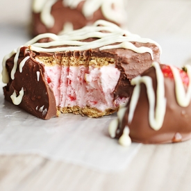 Choc Strawberry Ice Cream Sandwich