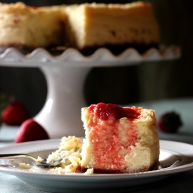 Cheesecake with Strawberry Sauce