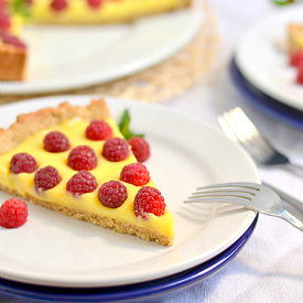 Raspberry Honey Lemon Curd Tart