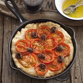 Focaccia with Anchovies, Tomato