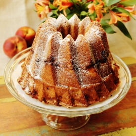 Peach Streusel Bundt Cake