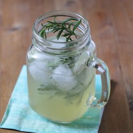 Peach and Rosemary Fizz