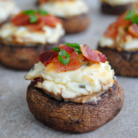 Spicy Bacon Stuffed Mushrooms