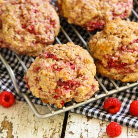 Whole Wheat Raspberry Drop Scones