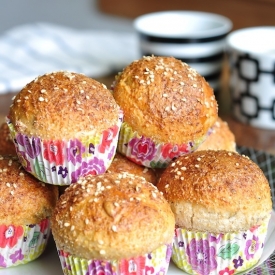 Sunflower Anise Sourdough Muffins