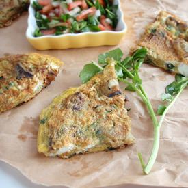 Watercress & Eggplant Frittata