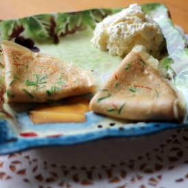 Chive and Saffron Crepes