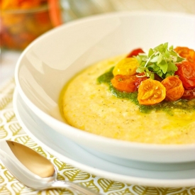 Polenta with Slow Roasted Tomatoes