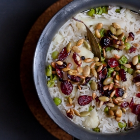 Pilaf Topped w Cranberries & Seeds