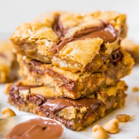 Nutella Peanut Butter Chip Blondies