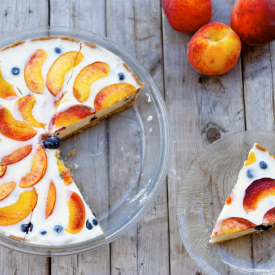 Blueberry Peach Yogurt Pie