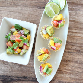 Mango Avocado Fillo Baskets