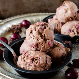 Chocolate Cherry Brownie FroYo