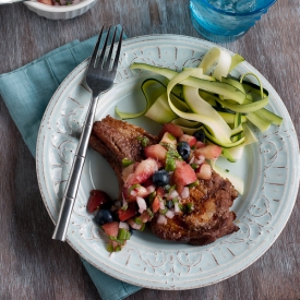 Grilled Pork Chops with Peach Salsa