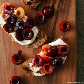 Cherry and Ricotta Crostini