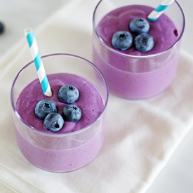 Roasted Blueberry Malt Milkshakes