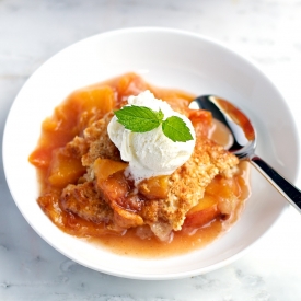 Bourbon Peach Cobbler