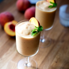 Peach Lassi with Cardamom & Mint