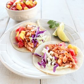 Chipotle Honey Glazed Salmon Tacos